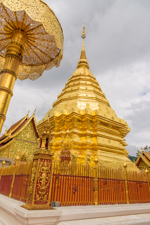 Wat Phra That Doi temple in Chiang Mai Province, Thailand.の写真素材