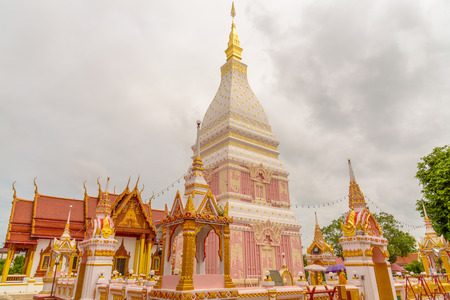 Wat Phra That Renu Nakhon temple in Nakhon Phanom, Thailand.の写真素材