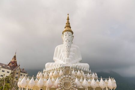Five white Buddha image in Phetchabun, Thailand.の写真素材