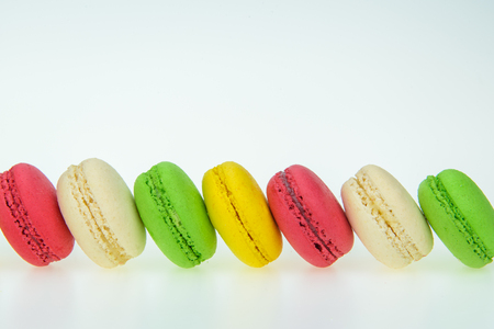 Macaroon or macaron on white background.の写真素材