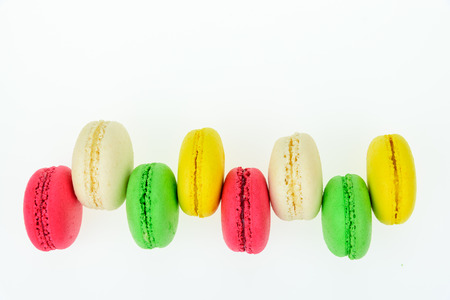 Macaroon or macaron on white background.の写真素材