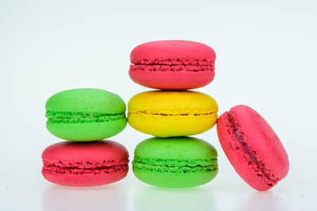 Macaroon or macaron on white background.の写真素材