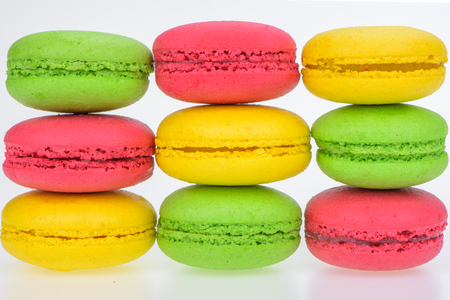 Macaroon or macaron on white background.の写真素材