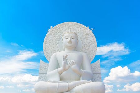 Big White Buddha image in Saraburi, Thailand.の写真素材