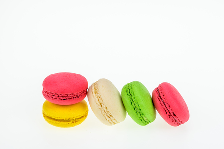 Macaroon or macaron on white background.の写真素材