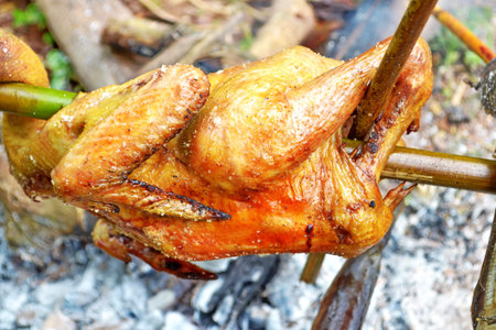 Grilled chicken Rural style of Thai の写真素材