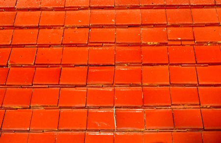 New red roof tiles for protection of the weatherの写真素材