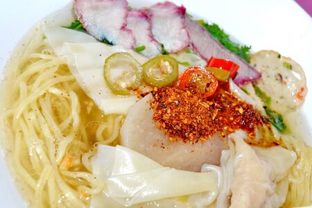Pork Wonton noodlesの写真素材