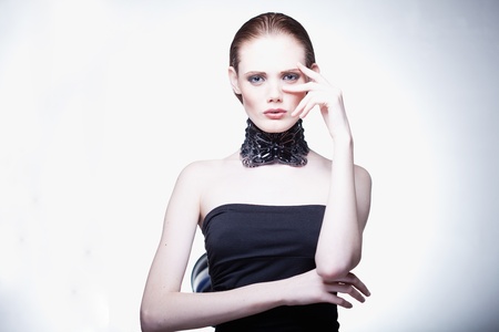 fashion portrait of a girlの写真素材