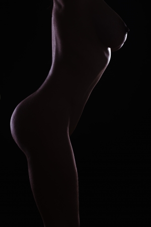 contours of the female body on a dark backgroundの写真素材
