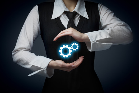 Protect business mechanism conceptの写真素材