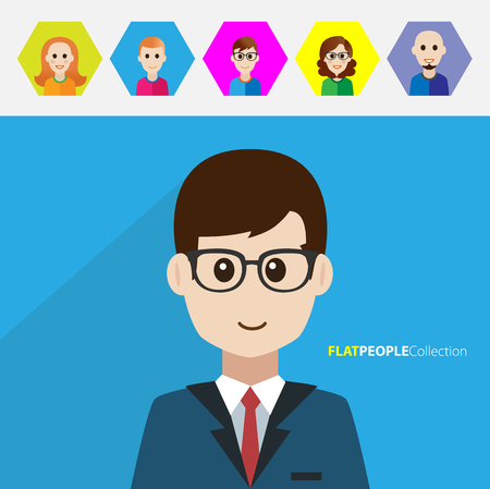 Male avatar icon. Teacher or businessman vector avatar.のイラスト素材