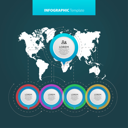 Abstract infographics number options template. Vector illustration. Can be used for workflow layout, diagram, business step options, banner, web designのイラスト素材