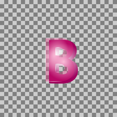 Vector. Letters are pink in color but isolated background. Can be used for design. Letter: Bのイラスト素材