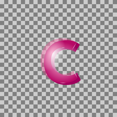 Vector. Letters are pink in color but isolated background. Can be used for design. Letter: Cのイラスト素材