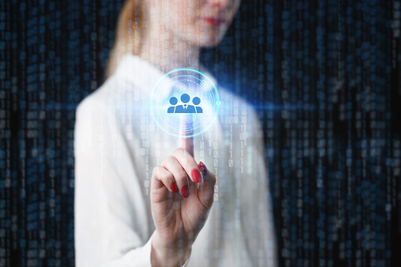 Human resource management, HR. Business and technology conceptの写真素材