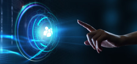 Business, Technology, Internet and network concept. Human Resources HR management recruitment...