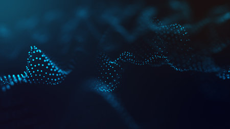 Abstract futuristic -  technology with polygonal shapes on dark blue background.  Design digital...