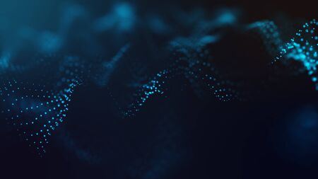 Abstract futuristic -  technology with polygonal shapes on dark blue background.  Design digital technology concept.の写真素材