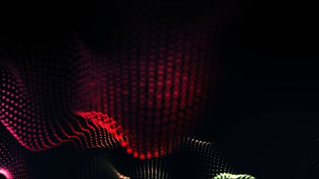 Abstract futuristic -  technology with polygonal shapes on red  background.  Design digital technology concept.の写真素材