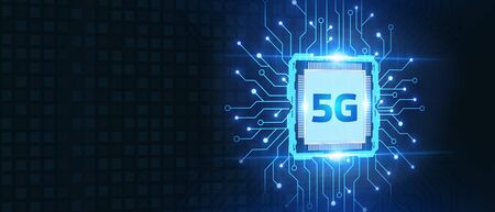 The concept of 5G network, high-speed mobile Internet, new generation networks. Business, modern technology, internet and networking concept.の写真素材