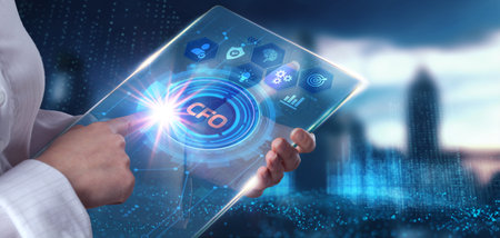 CFO - digital technology concept. Business, Technology, Internet and network concept.