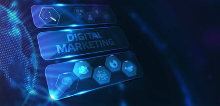 Business, Technology, Internet and network concept. Digital Marketing content planning advertising strategy concept.の写真素材