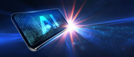 AI Learning and Artificial Intelligence Concept. Business, modern technology, internet and...