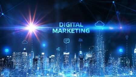 Business, Technology, Internet and network concept. Digital Marketing content planning advertising strategy concept.の写真素材