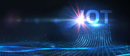 Internet of things - IOT concept. Businessman offer IOT products and solutions.の写真素材
