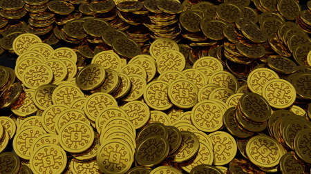 Cryptocurrencys new digital money. 3D illustrationの写真素材