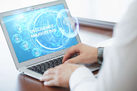 Influencer marketing concept. Business, Technology, Internet and network concept.の写真素材