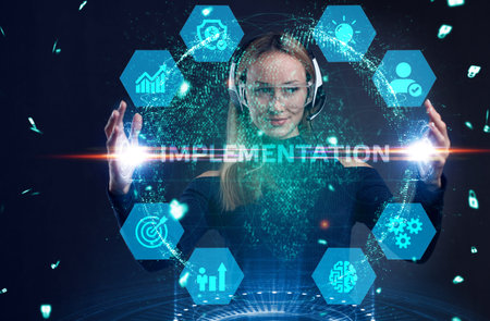 IMPLEMENTATION, web technology concept. Business, Technology, Internet and network concept