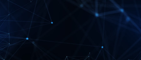 Abstract futuristic - technology with polygonal shapes on dark blue background. Design digital...