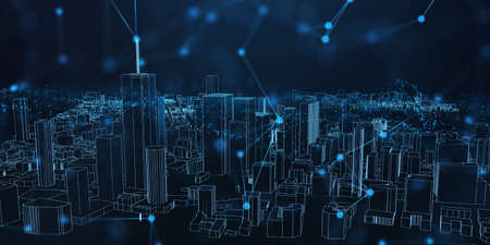 Abstract futuristic - Modern technology background design concept. Design digital technology concept. 3d illustrationの写真素材