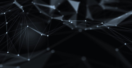 Abstract futuristic - technology with polygonal shapes on dark blue background. Design digital...