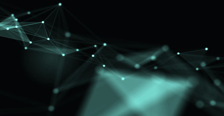 Abstract futuristic - technology with polygonal shapes on dark blue background. Design digital...
