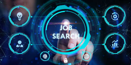 Business, Technology, Internet and network concept. Job Search human resources recruitment career.の写真素材