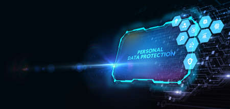 Cyber security data protection business technology privacy concept. Personal data protectionの写真素材