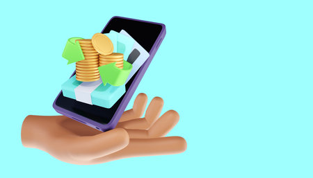 Cashback and money refund icon concept. 3d illustrationの写真素材