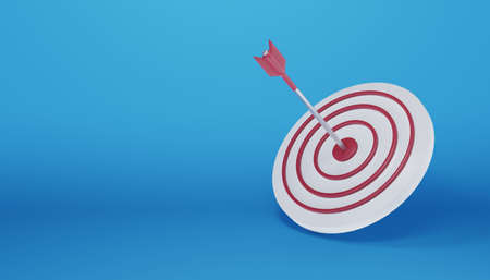 Arrow hit the center of target. Business target achievement concept.3d illustrationの写真素材