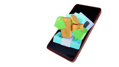 Cashback and money refund icon concept. 3d illustration