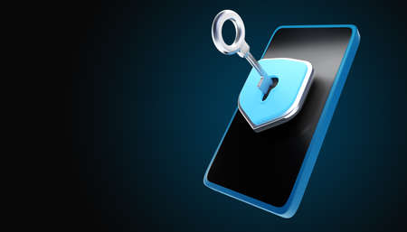 Cyber security data protection business technology privacy concept. 3d illustrationの写真素材