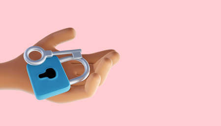 Cyber security data protection business technology privacy concept. 3d illustrationの写真素材