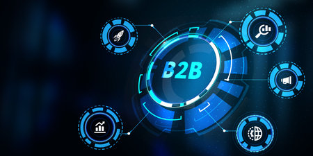 Business, Technology, Internet and network concept. B2B Business company commerce technology...