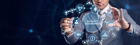 Business, Technology, Internet and network concept. Quality Assurance service guarantee standard.の写真素材