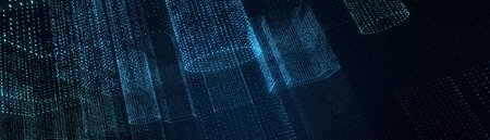 Abstract futuristic - technology with polygonal shapes on dark blue background. Design digital...