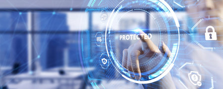 Cyber security data protection business technology privacy concept. protectedの写真素材