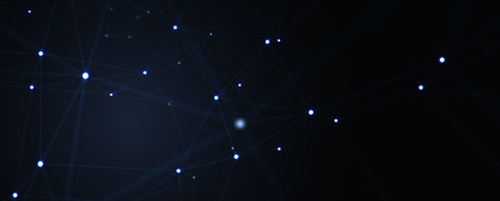 Abstract futuristic - technology with polygonal shapes on dark blue background. Design digital...