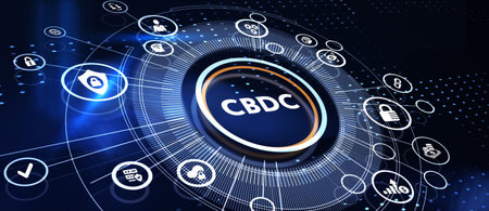 CBDC Central Bank Digital Currency Concept. 3d illustrationの写真素材